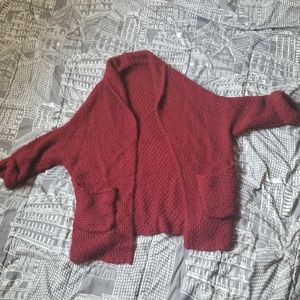 Red Knit Cardigan